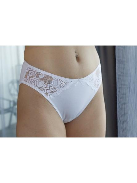 Slip hlačke Tjuša hlačke spredaj bela čipka