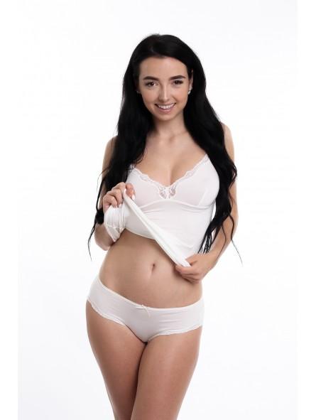 Majčka z ozkimi naramnicami Uta majčka spredaj čipka naborki