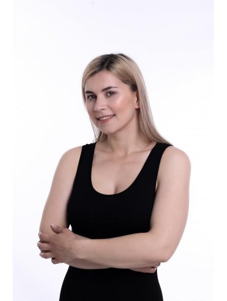 bodi Lusi s širokimi naramnicami spredaj oprijet kroj