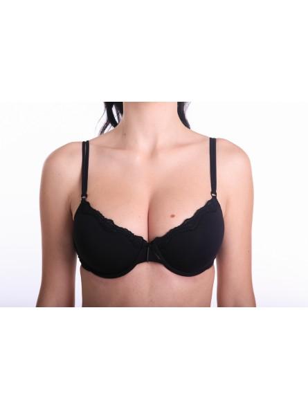 modrček Ursula s penasto košarico in kostjo spredaj čipkasti rob