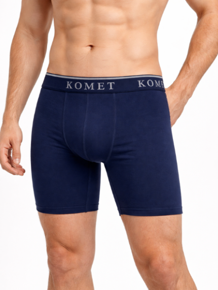 Modre moške bokser hlače Igo z daljšimi hlačnicami