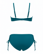 Seča Turkiz ženske kopalke zadaj turkizen spodnji del z zavezovanjem