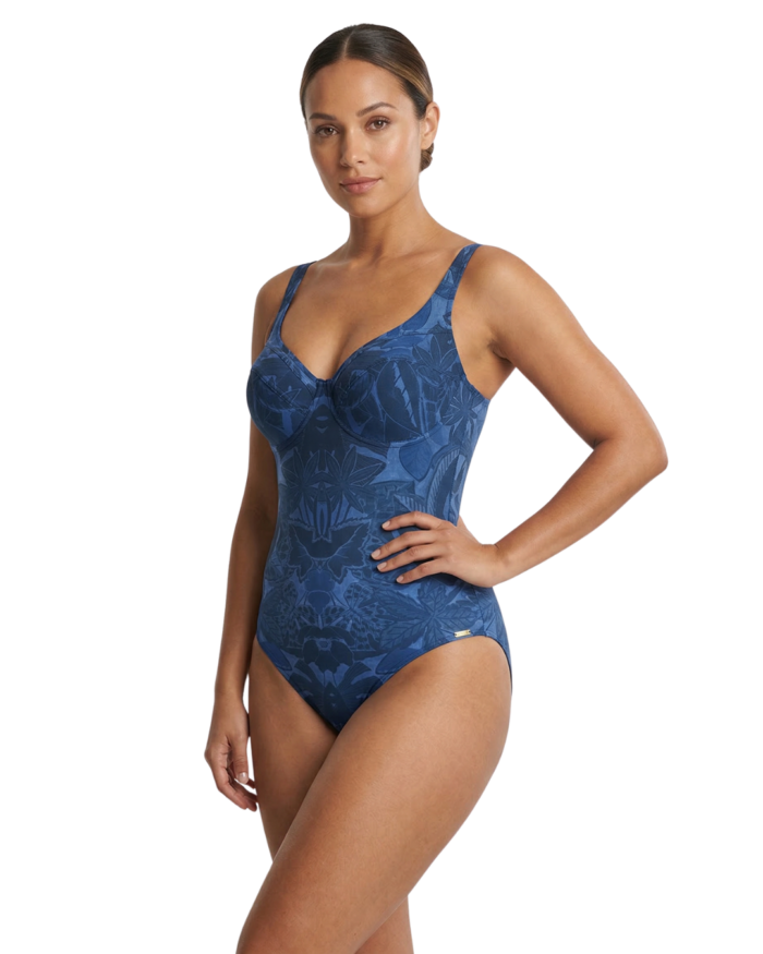 Enodelne kopalke Punta modre model spredaj