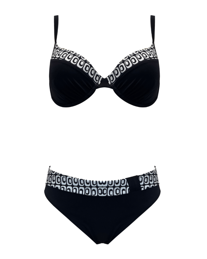 Kuba Črne kopalke spredaj penasta košarica s kostjo