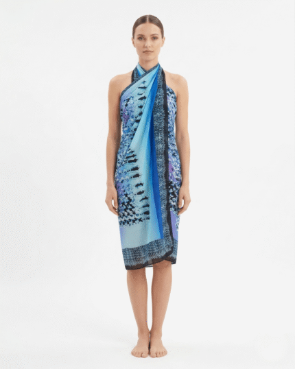 pareo mix moder pareo za plažo kombiniran s kopalkami spredaj