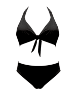 dvodelne kopalke Azur črne sprednji pogled