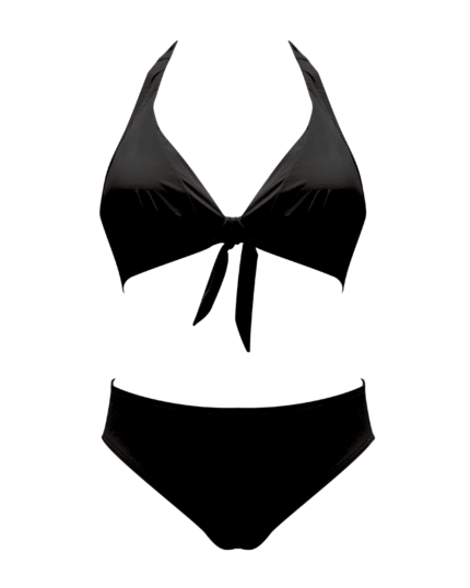 dvodelne kopalke Azur črne sprednji pogled