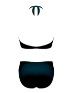 dvodelne kopalke Azur črne zadnji pogled