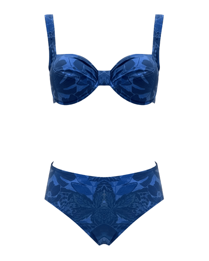 dvodelne kopalke Beata modra sprednji del detajl