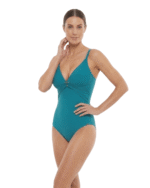 enodelne kopalke Karibi turkiz na modelu spredaj