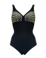 enodelne kopalke Riva črnobele sprednji del