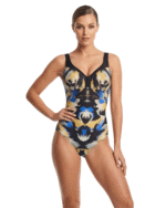 enodelne kopalke Riva rumene na modelu spredaj